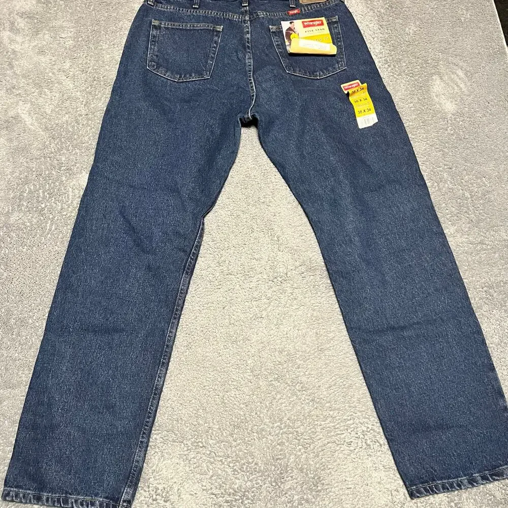 Wrangler Jeans Mens 38 x34 Relaxed able Denim Pants Straight